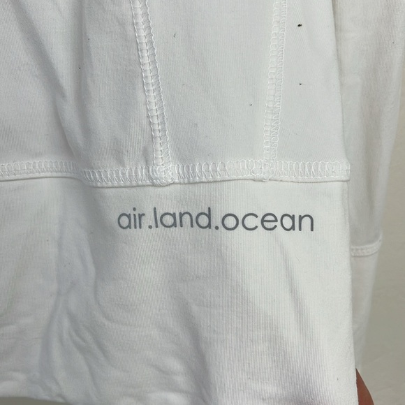 Alo white jacket scuba style ponytail hoodie hole - Picture 5 of 13